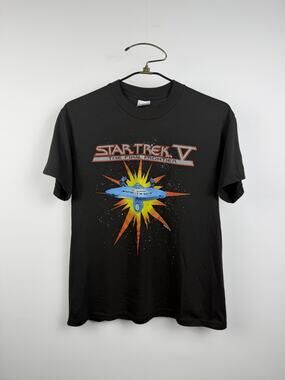 Vintage 1989 Star Trek V The Final Frontier Movie Promo Shirt Two Sided M 20x26